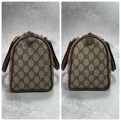 Gucci GG Sherry Line Boston Bag Brown Leather Logo — view 7