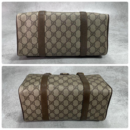 Gucci GG Sherry Line Boston Bag Brown Leather Logo — view 8
