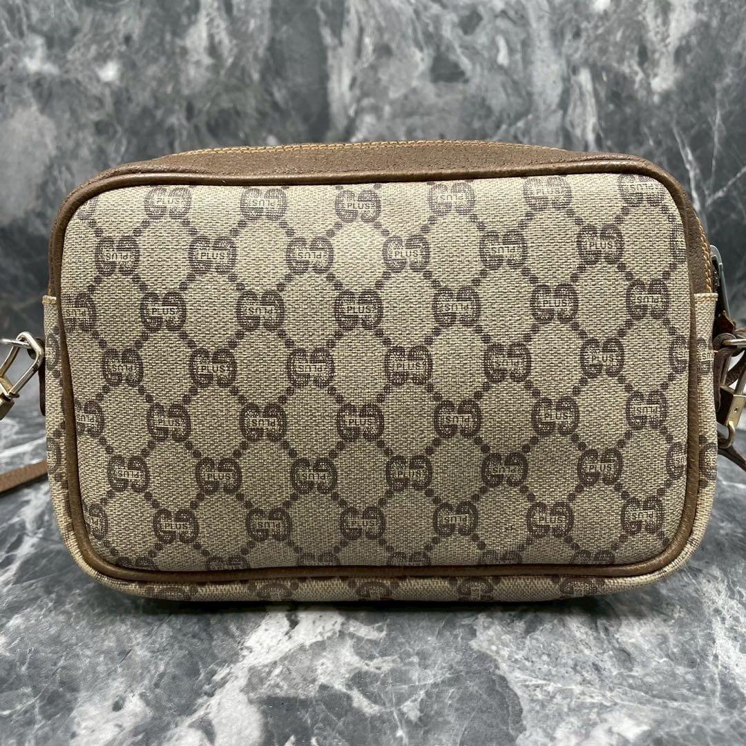 Gucci GG Shoulder Bag Brown Beige Leather — view 3