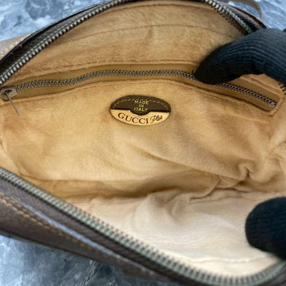 Gucci GG Shoulder Bag Brown Beige Leather — view 5