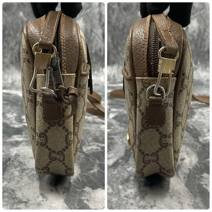 Gucci GG Shoulder Bag Brown Beige Leather — view 7