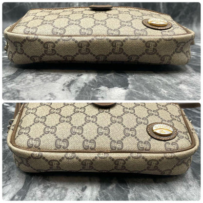 Gucci GG Shoulder Bag Brown Beige Leather — view 8