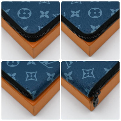 Louis Vuitton Monogram Zippy Wallet Vertical Blue — view 7