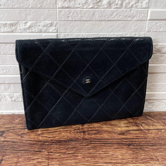 Chanel Bicolor Quilted Mini CC Logo Card Case Black