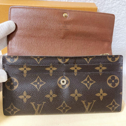 Louis Vuitton Portefeuille Sarah Monogram Long Wallet With 10 Card Slots