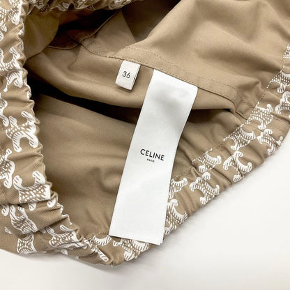 Celine Triomphe Shirt Cotton Top Cropped Beige — view 7