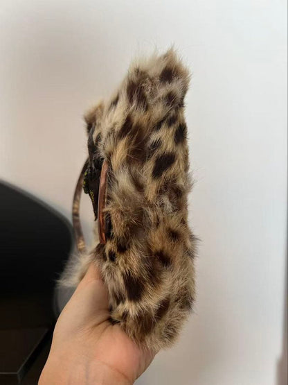 Fendi Baguette Mini Bobcat Fur Ultra Shoulder Bag — view 5