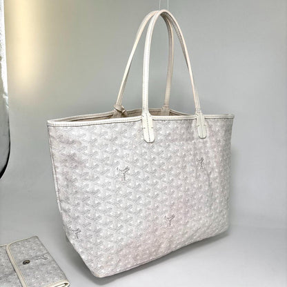 Goyard Saint Louis PM Tote Shoulder Bag White — view 3
