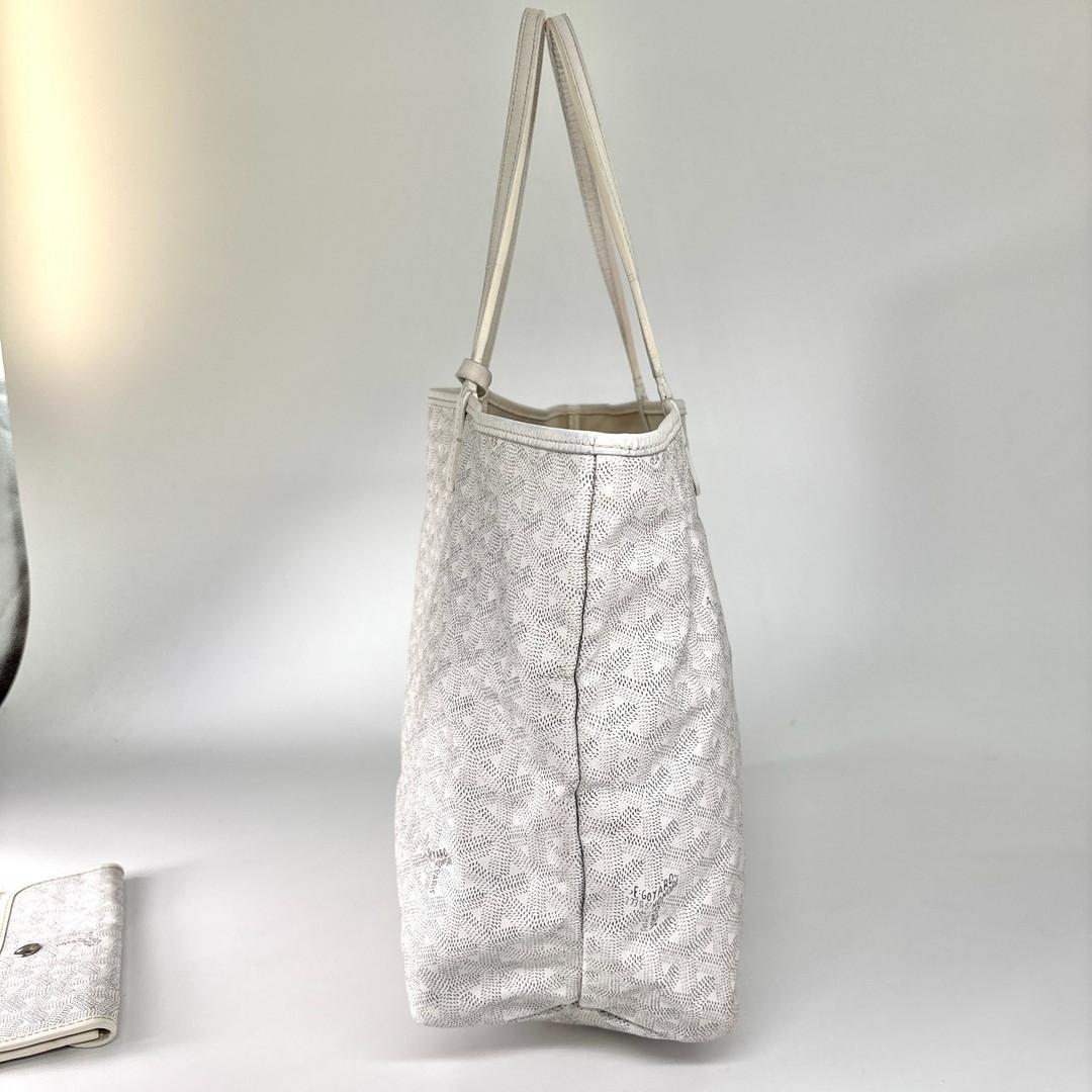 Goyard Saint Louis PM Tote Shoulder Bag White — view 4
