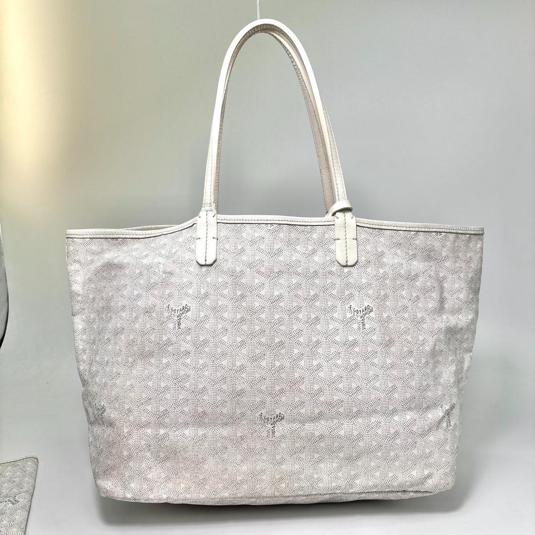 Goyard Saint Louis PM Tote Shoulder Bag White — view 5