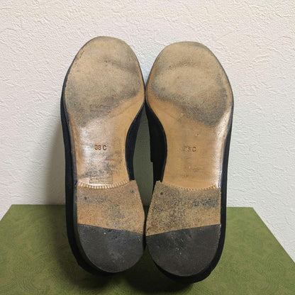 Gucci Horsebit Loafers Suede Black 36c