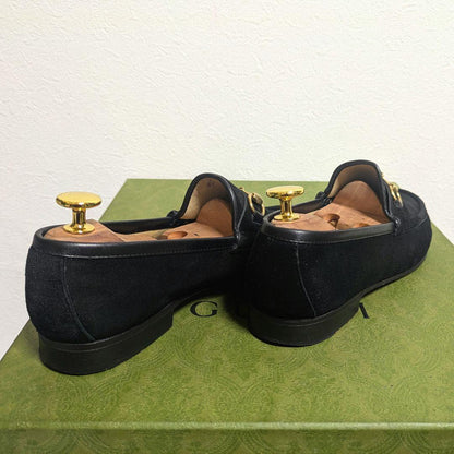 Gucci Horsebit Loafers Suede Black 36c