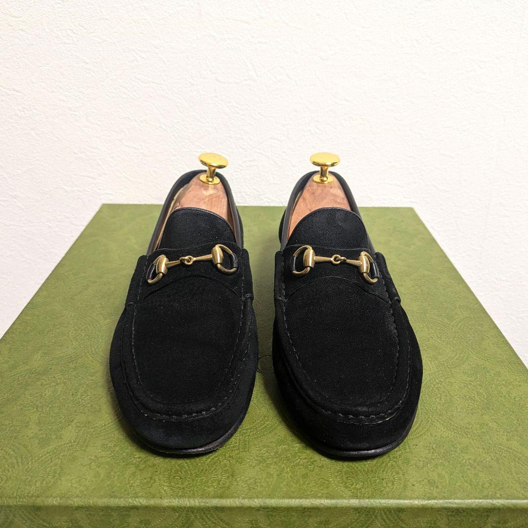 Gucci Horsebit Loafers Suede Black 36c