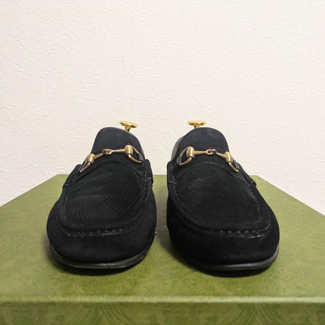 Gucci Horsebit Loafers Suede Black 36c