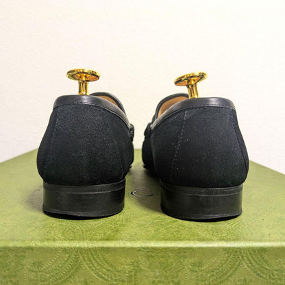 Gucci Horsebit Loafers Suede Black 36c