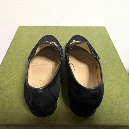 Gucci Horsebit Loafers Suede Black 36c