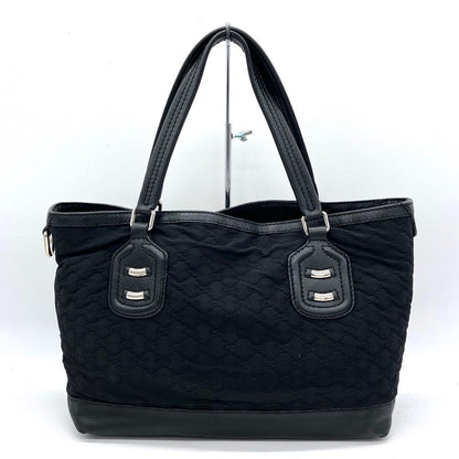 Gucci Tote Bag GG Neoprene Silver Hardware Black A4
