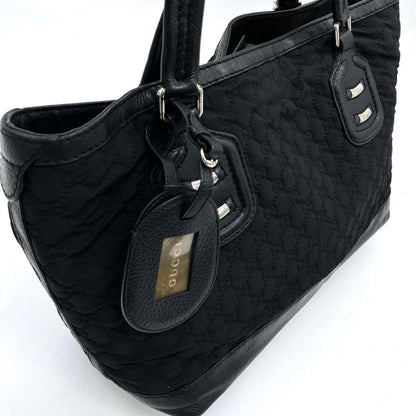 Gucci Tote Bag GG Neoprene Silver Hardware Black A4