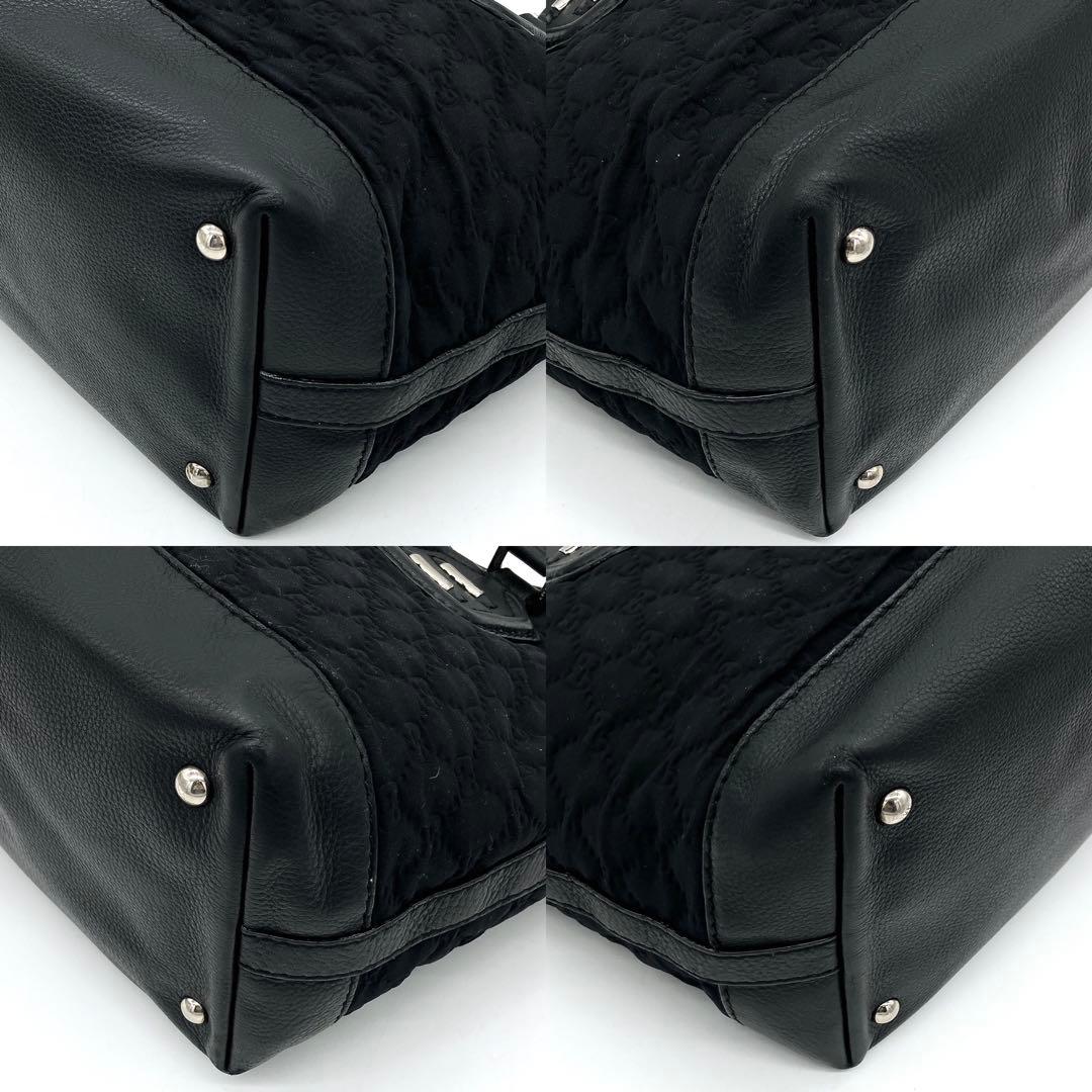 Gucci Tote Bag GG Neoprene Silver Hardware Black A4