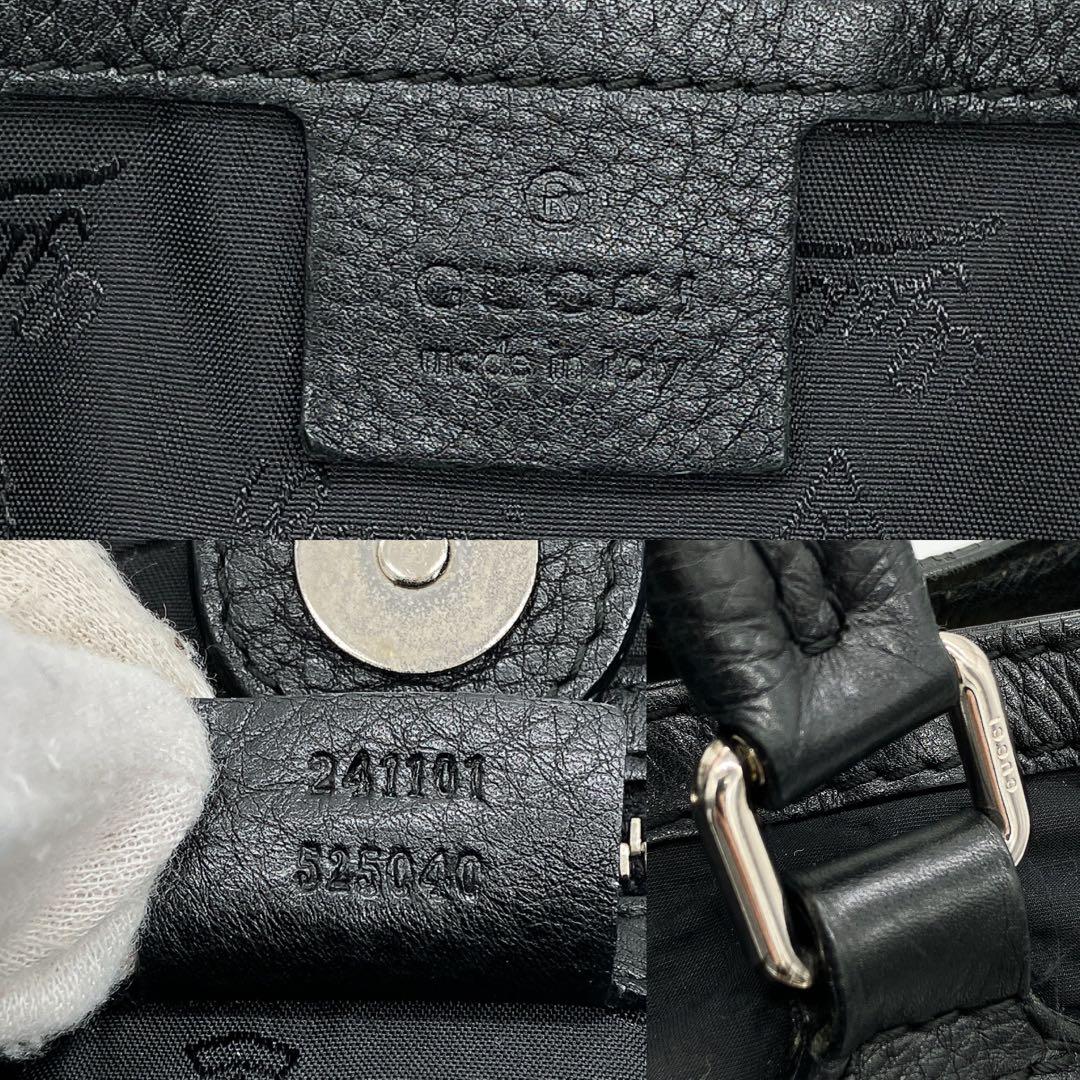 Gucci Tote Bag GG Neoprene Silver Hardware Black A4