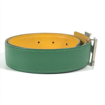 Hermes Belt H Belt Leather Green Yellow