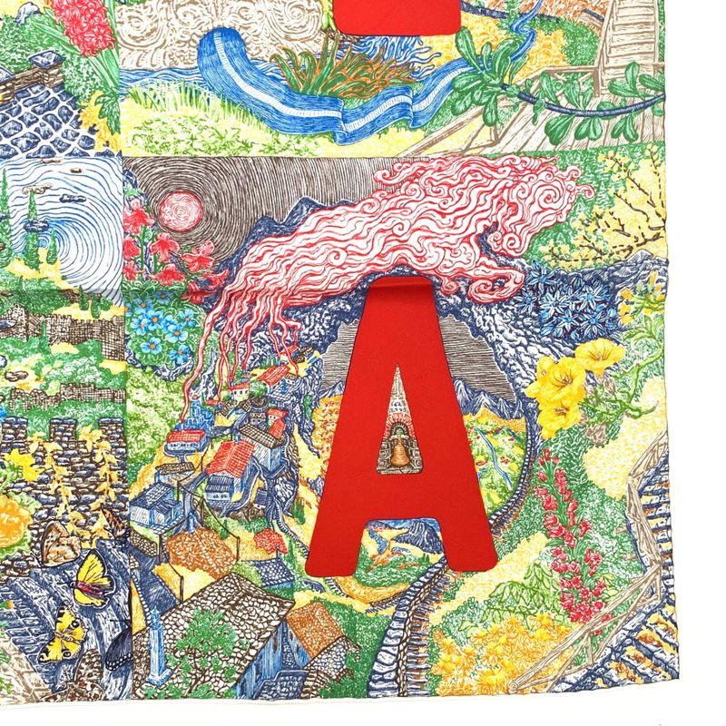 Grade Rare Hermes Carre 90 Carre Geant Elefseria 100% Silk Scarf With Box