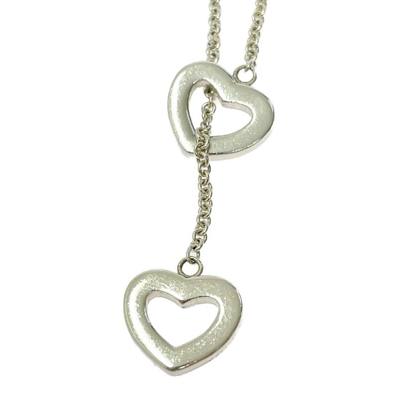 Tiffany & Co Silver Heart Link Lariat Necklace 8.6g 925 Engraved 426836 Necklace