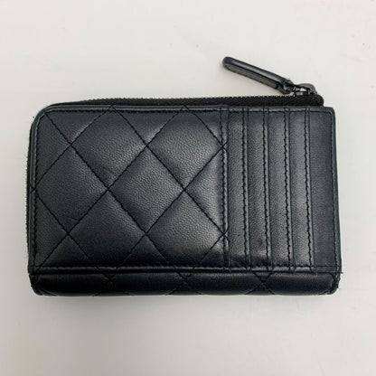 Chanel Matelasse Classic Zip Card Ap3179 Black Case Card Case