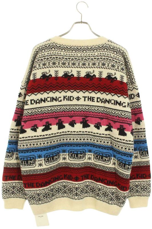 Celine 21SS 2a08l715m Wool Jacquard Loose Cardigan Men's XL