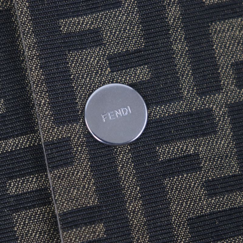  Fendi 2023 Ff0741 FF Logo Zucca Pattern Leather Use Reversible Trench Coat