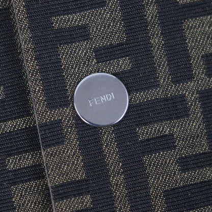  Fendi 2023 Ff0741 FF Logo Zucca Pattern Leather Use Reversible Trench Coat