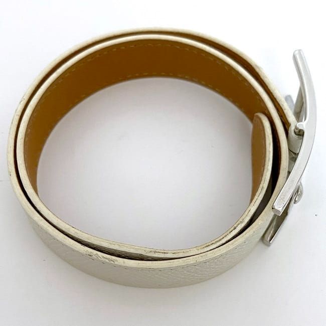 Hermes Bracelet Be Api White Excellent Condition Bracelet Leather Togo Preowned