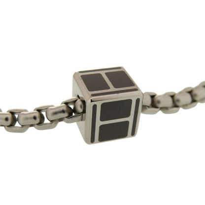 Hermes Meri Mello Metal Buffalo Horn Silver Ash Necklace 0812 Hermes