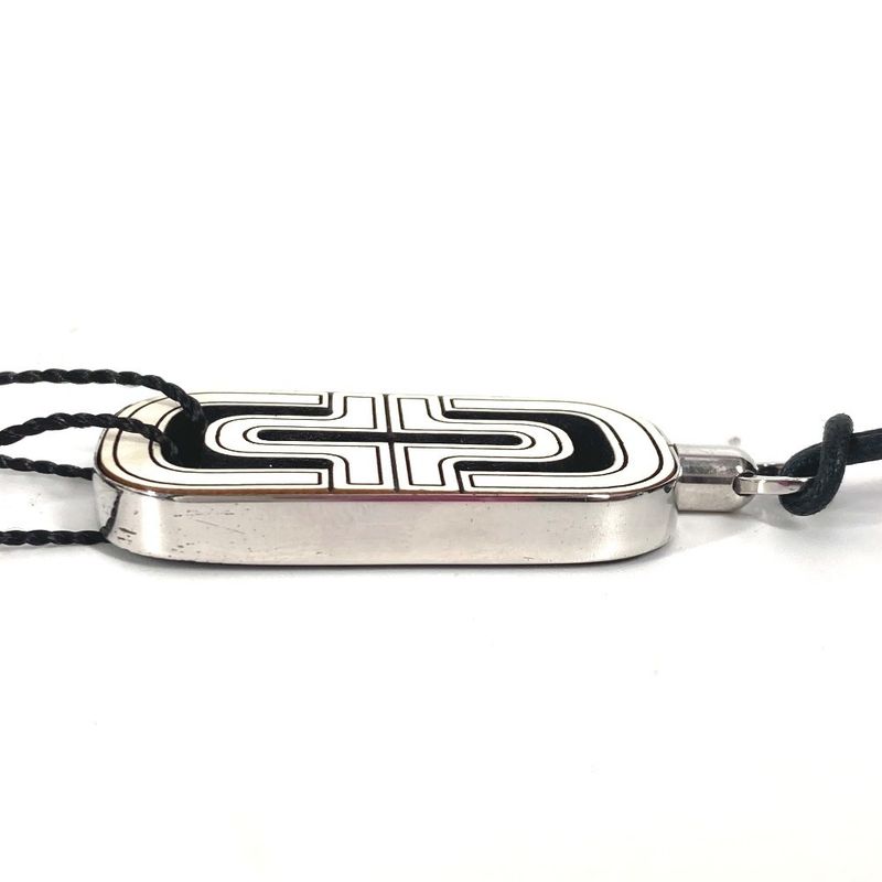 Bvlgari Bulgari Necklace Parentesi Logo Leather White