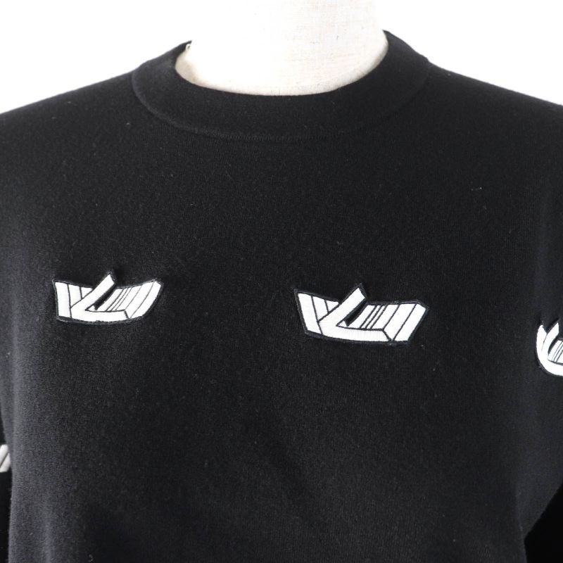 Louis Vuitton 2022 LV Vitesse Wool Long Sleeve Knit Black XS Made In Italy