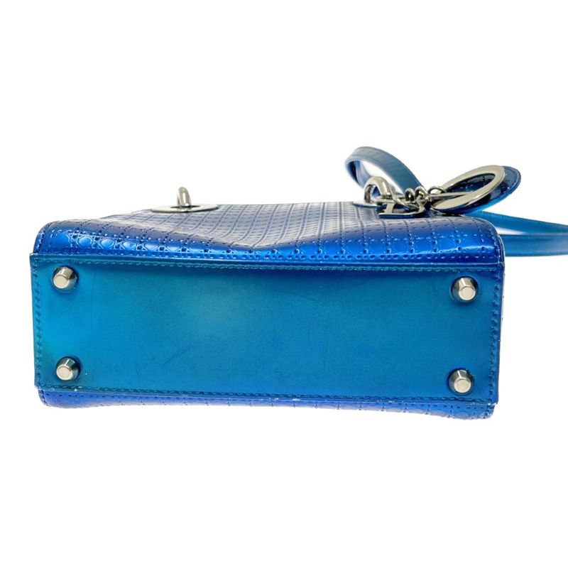 Dior Lady Dior Metallic Shoulder Bag Blue 417064 Shoulder Bag