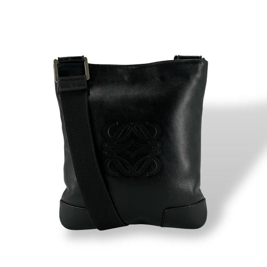 Loewe Anagram Shoulder Bag Sakosh Black Leather Archive Y2k