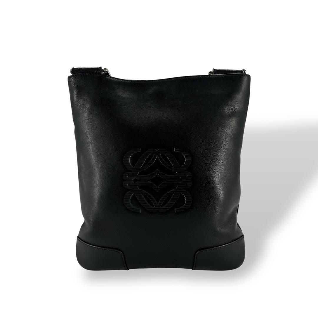 Loewe Anagram Shoulder Bag Sakosh Black Leather Archive Y2k