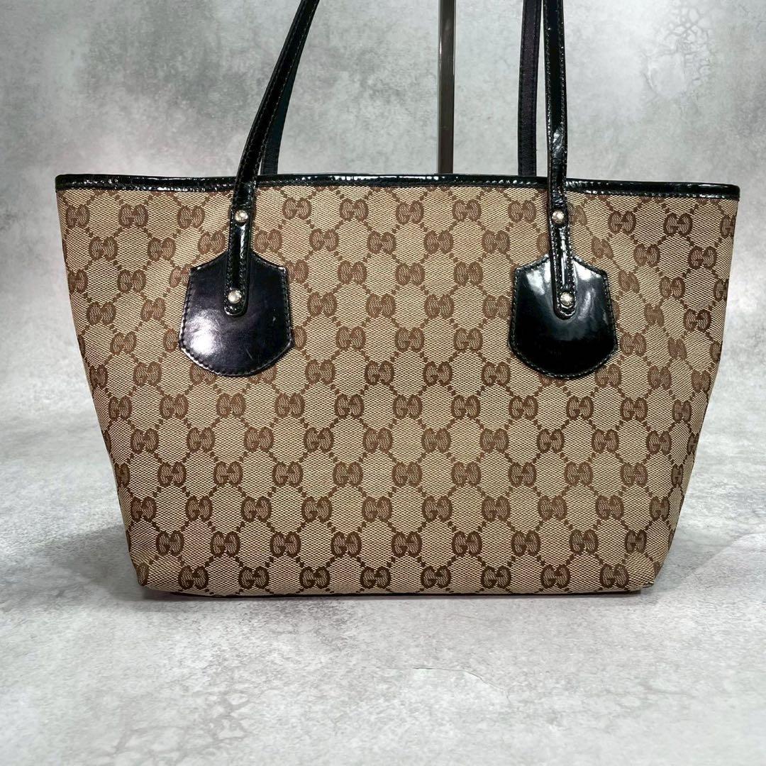 Gucci GG Tote Canvas Brown Charm Leather — view 3