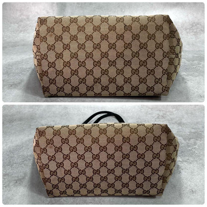 Gucci GG Tote Canvas Brown Charm Leather — view 8