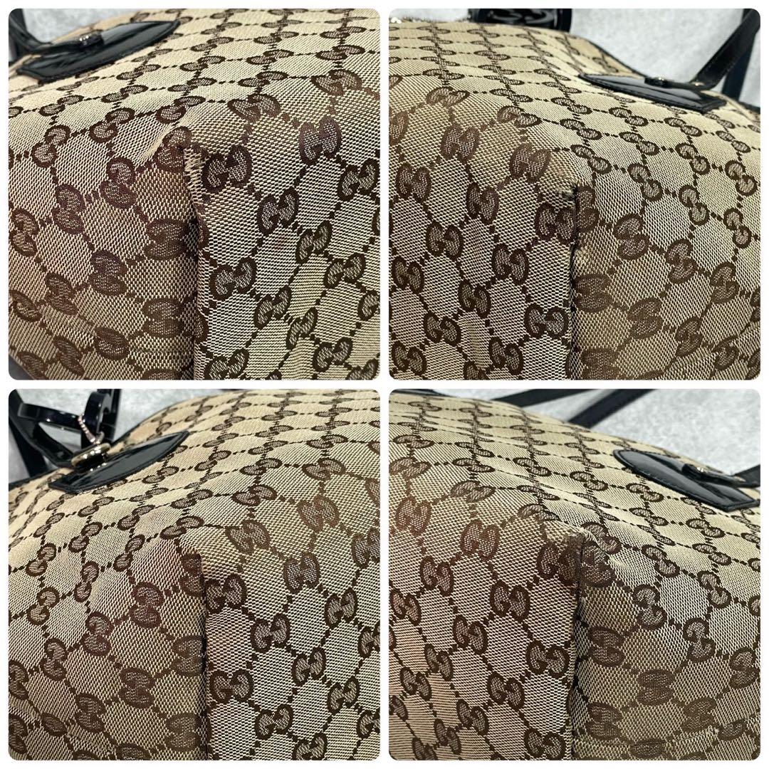 Gucci GG Tote Canvas Brown Charm Leather — view 9