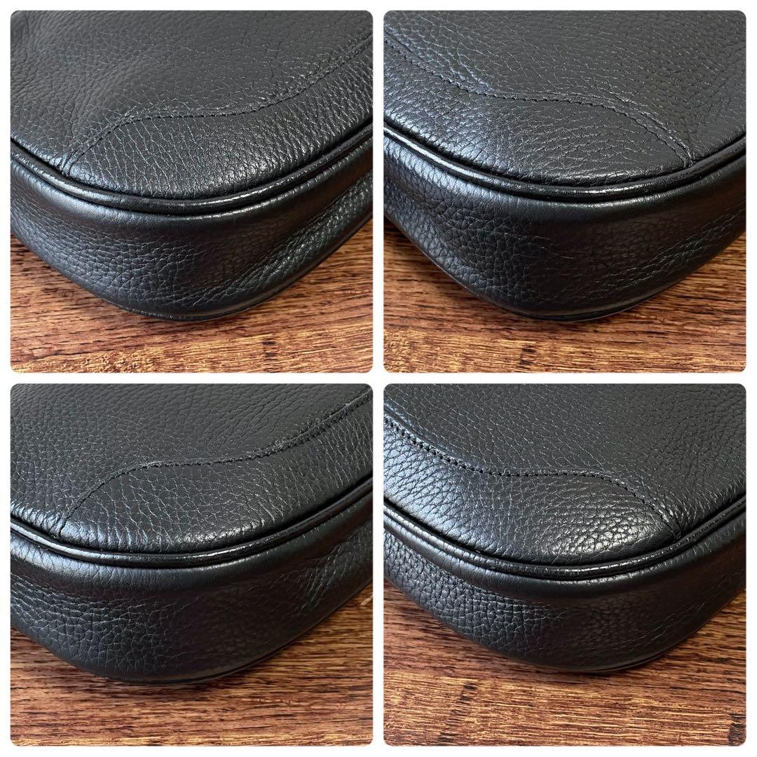 Fendi Leather FF Logo Shoulder Bag Black — view 6
