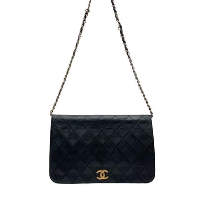 Chanel Quilted Lambskin Chain Shoulder Bag CC Logo Black — view 3