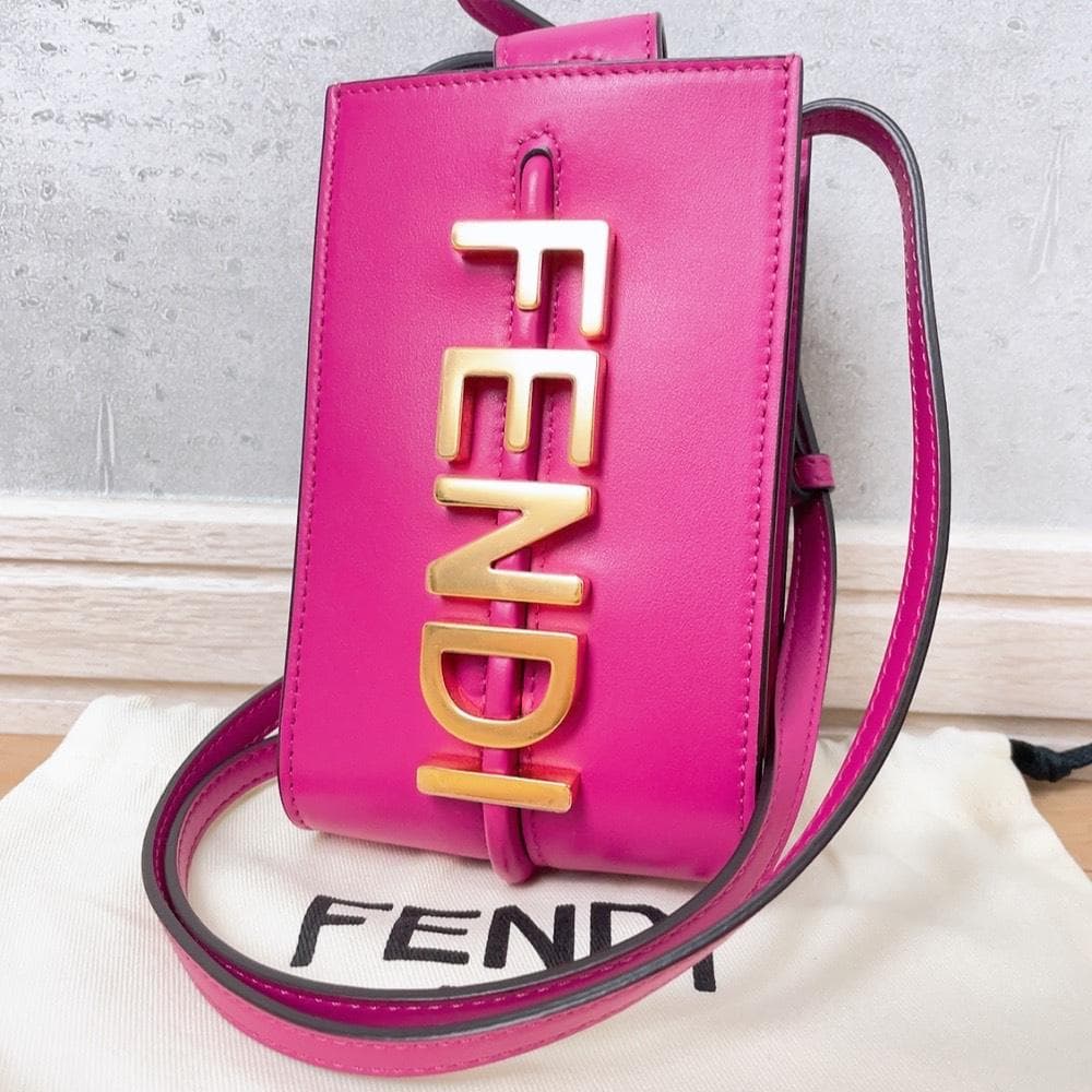Fendi Shoulder Bag Pink Phone Pouch