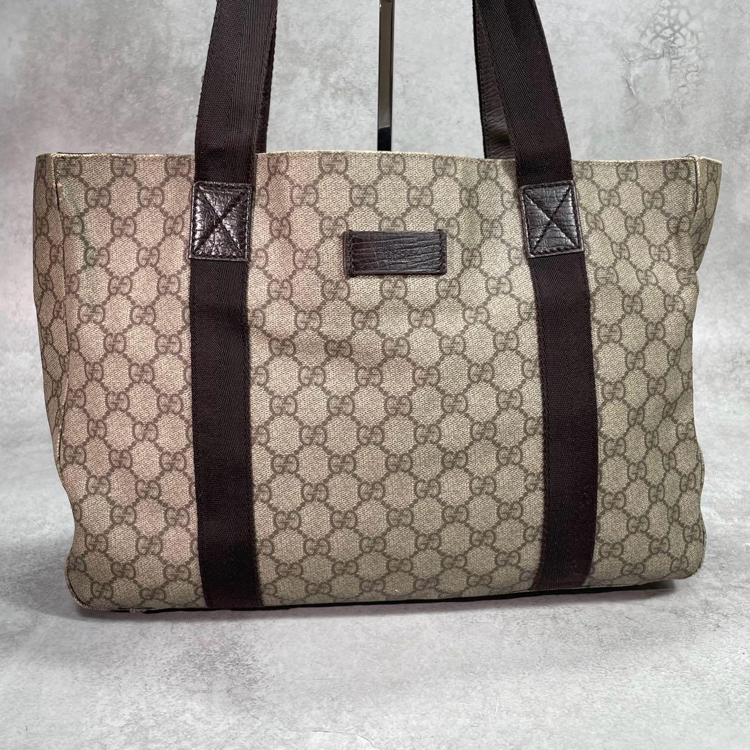 Gucci GG Tote Brown Beige Logo Leather — view 2