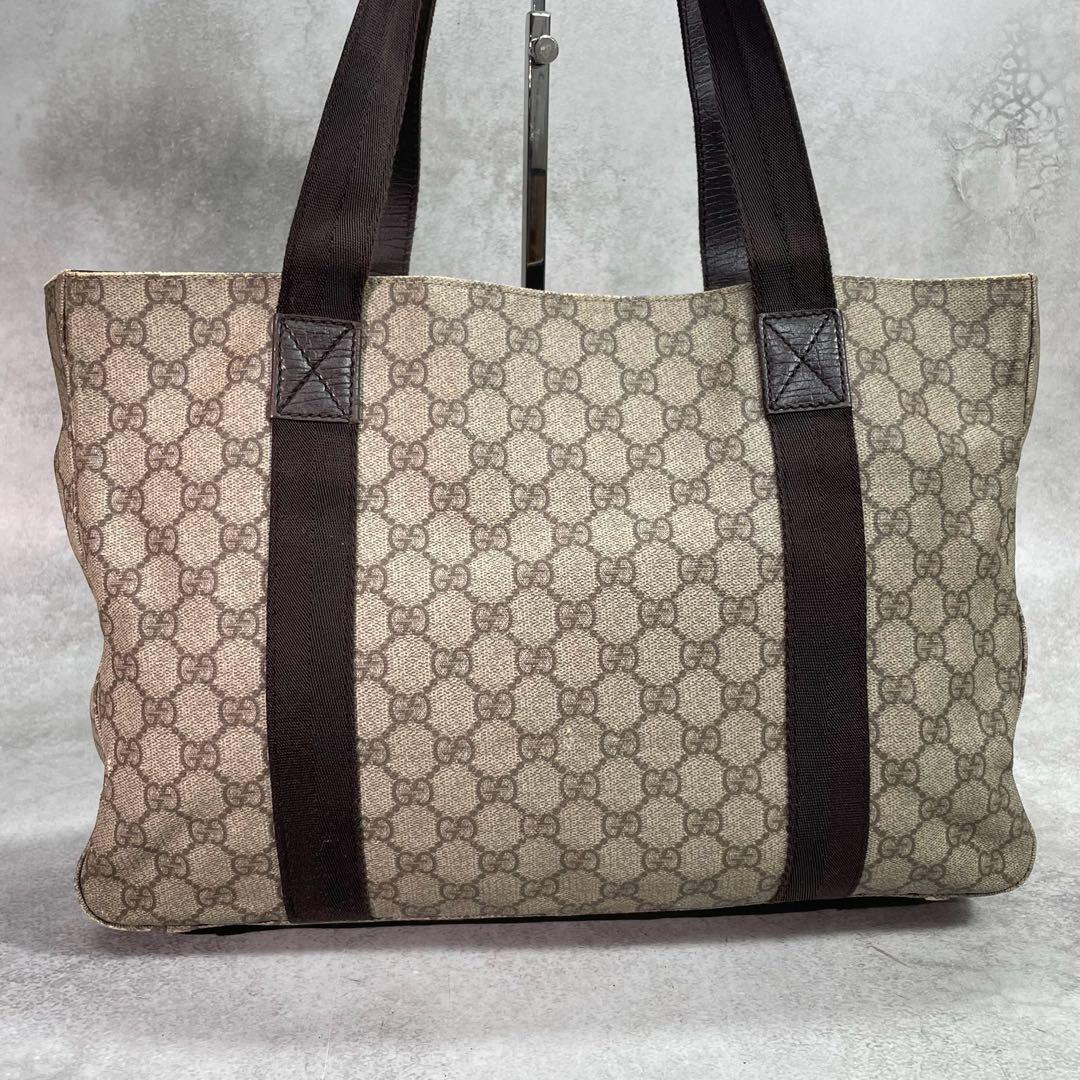 Gucci GG Tote Brown Beige Logo Leather — view 3
