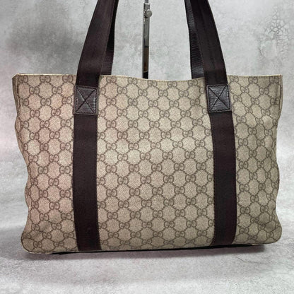 Gucci GG Tote Brown Beige Logo Leather — view 3