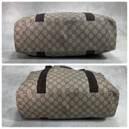 Gucci GG Tote Brown Beige Logo Leather — view 8