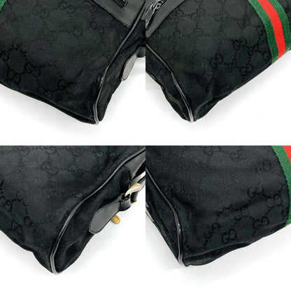 Gucci Shoulder Bag GG Canvas Sherry Line Black