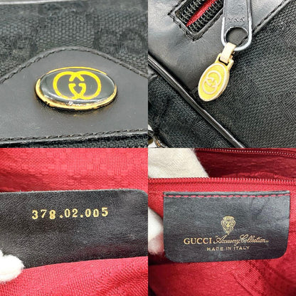 Gucci Shoulder Bag GG Canvas Sherry Line Black